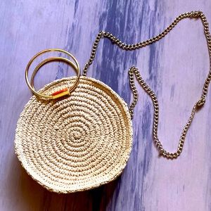 H&M gold chain basket weave crossbody small bag